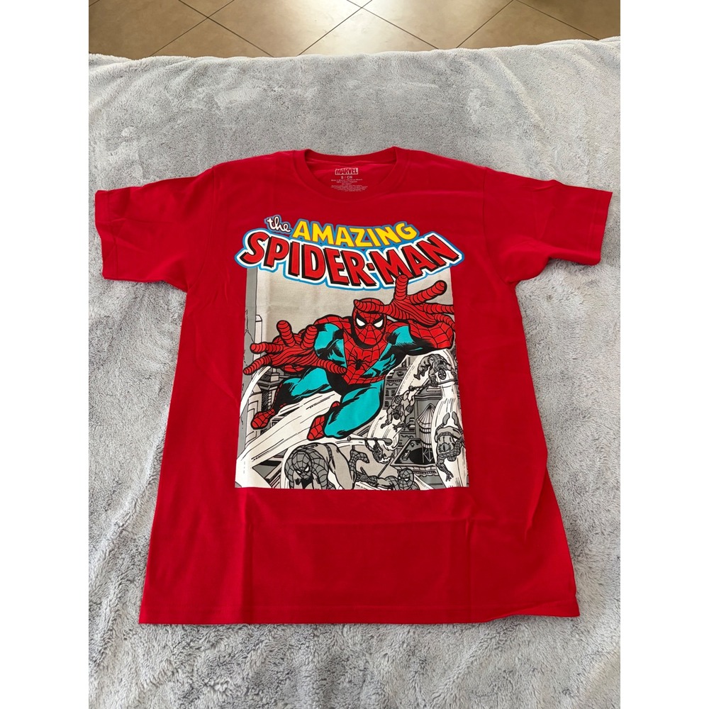 NWOT Marvel The Amazing Spider-Man Graphic T-Shirt Red Mens Small Comic Book Tee